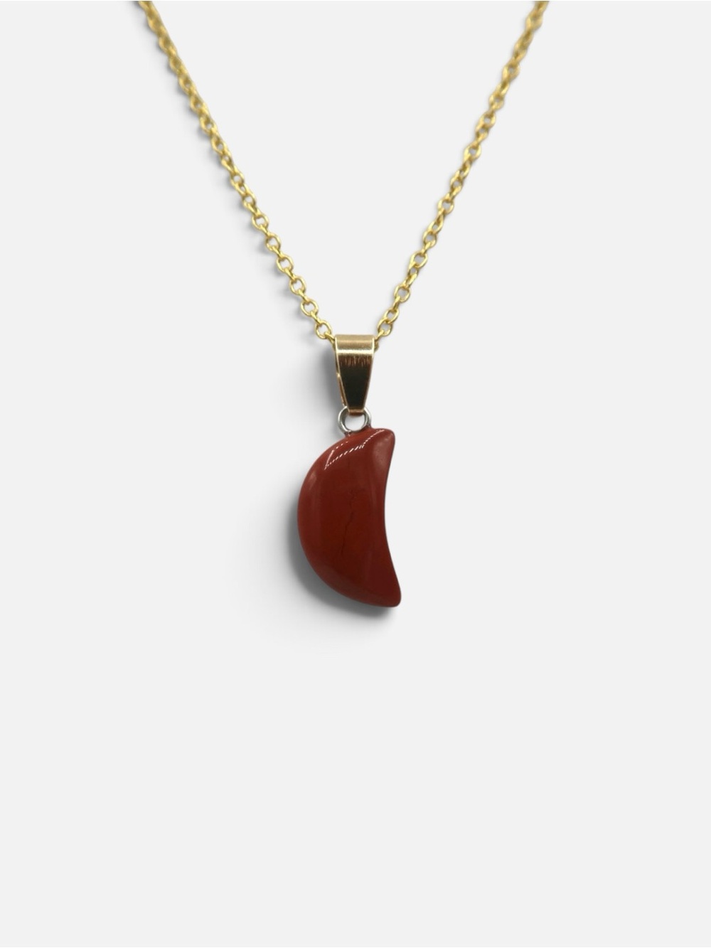 RED JASPER MOON NECKLACE (GOLD)